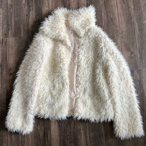 Skylar + Madison White Faux Fur Jacket